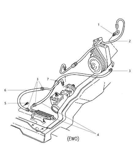 2002 Dodge Ram 3500 Regular Cab Power Steering Hoses Diagram 2 - Thumbnail