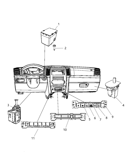 2008 Jeep Grand Cherokee Receiver Wireless Ignition Node Diagram for 5026298AD