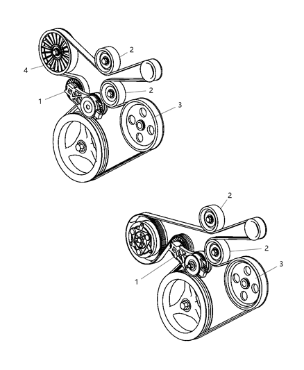 2005 Jeep Wrangler Drive Pulleys Diagram 1 - Thumbnail