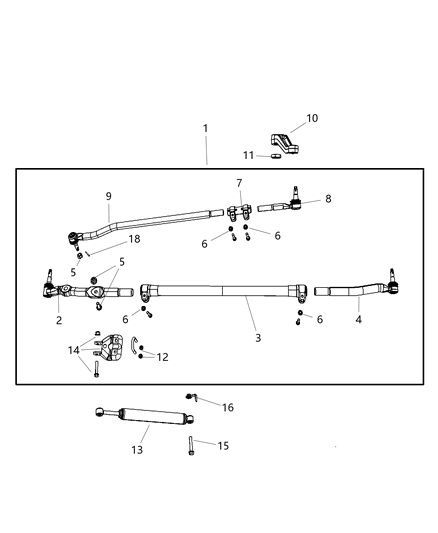 2009 Dodge Ram 5500 Tie Rod Package Outer End Diagram for 68041823AB