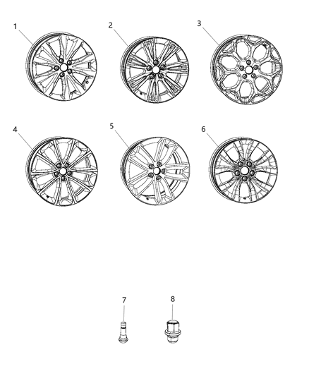 2020 Chrysler 300 Wheels & Hardware Diagram