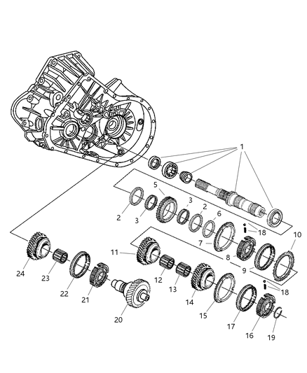 2007 Chrysler PT Cruiser Stop Ring Synchronizer Diagram for 5083806AB