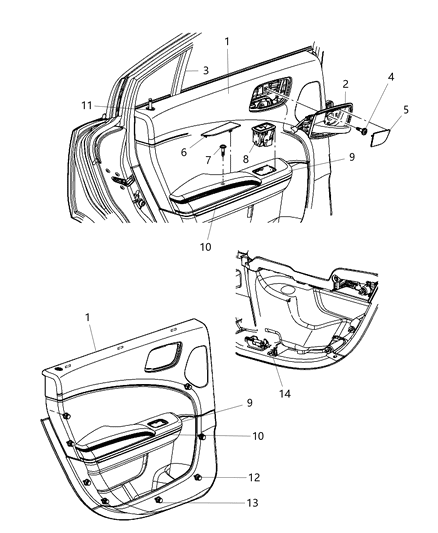 2011 Dodge Charger Molding Rear Door Diagram for 55315141AC