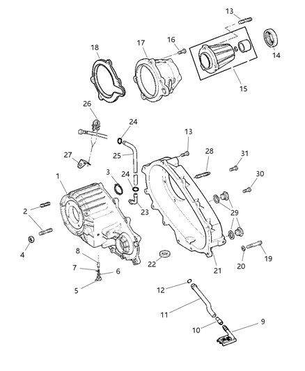 2005 Dodge Dakota Case & Related Parts Diagram 1 - Thumbnail