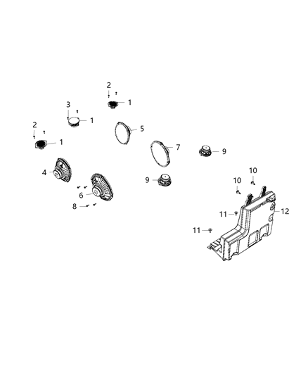 2021 Ram 1500 Speakers, Amplifier And Sub Woofer Diagram 2 - Thumbnail