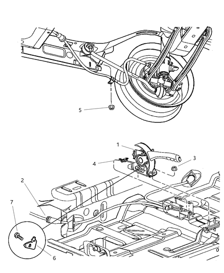 2003 Dodge Neon Lever Parking Brake Diagram for XN40DX9AA
