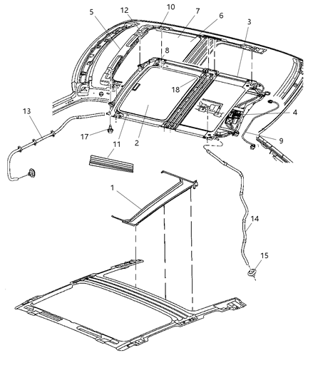 2006 Dodge Charger Sunshade Sunroof Diagram for 1AH31BD1AA