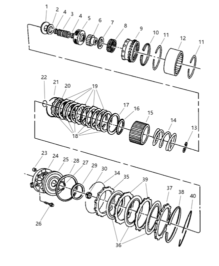 1999 Dodge Ram 2500 Regular Cab Clutch, Overdrive With Gear Train Diagram 3 - Thumbnail