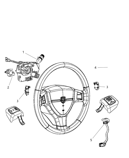 2008 Dodge Ram 3500 Cab Chassis Switches - Steering Column & Wheel Diagram