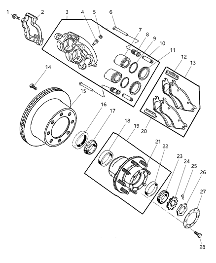 2007 Dodge Ram 3500 Caliper Pin, Front Diagram for 4423639AB
