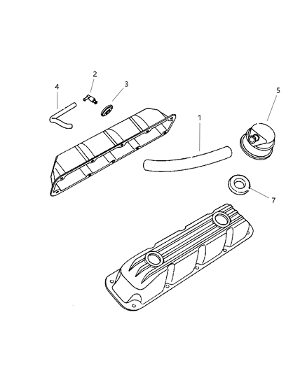 1998 Dodge Ram 2500 Regular Cab Crankcase Ventilation Diagram 1 - Thumbnail