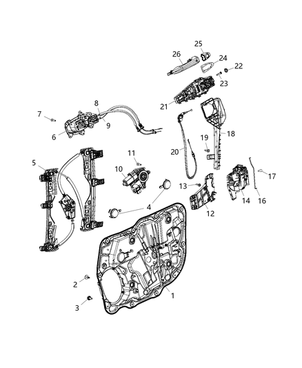 2020 Jeep Compass Window Motor, Front Passenger Side Diagram for 68302550AC