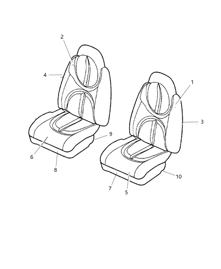 2000 Dodge Durango Front Seat Diagram 1 - Thumbnail