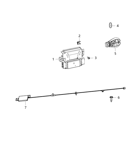 2016 Jeep Cherokee Transmitter Integrated Key Fob Diagram for 68141580AF