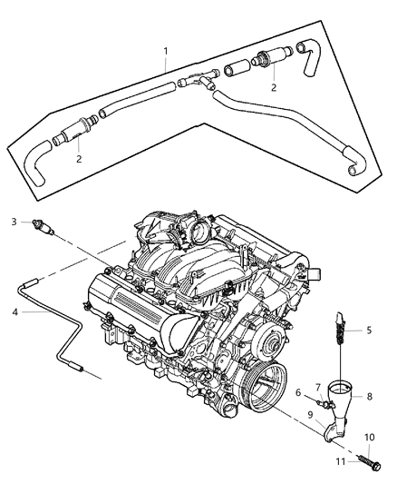 2003 Dodge Ram 1500 Breather Element Diagram for 53030850AB