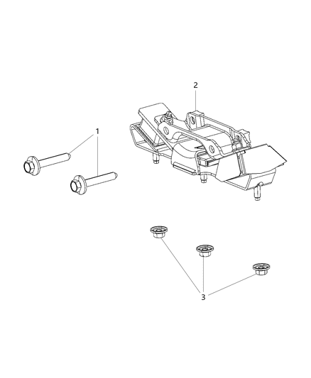 2021 Ram 1500 Bracket Transmission Mount Diagram for 5038874AA