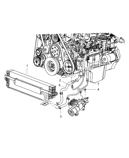 2007 Dodge Ram 3500 Cab Chassis Power Steering Hoses Diagram 1 - Thumbnail