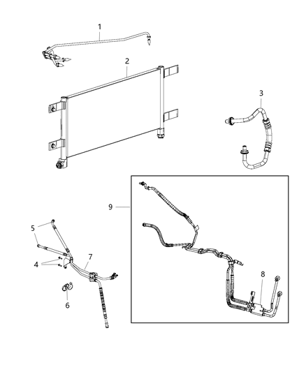 2018 Ram 3500 Pickup Transmission Oil Cooler & Lines Diagram 2 - Thumbnail