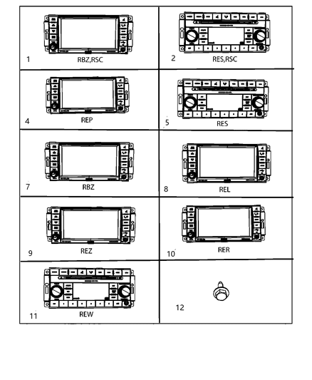 2010 Chrysler Town & Country AM/FM Radio Diagram for 5091113AC