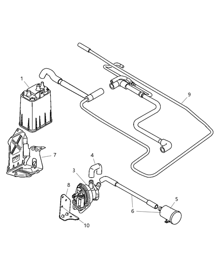 2009 Chrysler PT Cruiser Vapor Canister & Leak Detection Pump Diagram