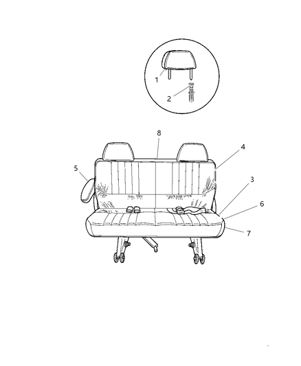 2000 Chrysler Town & Country Rear Seats Diagram 1 - Thumbnail
