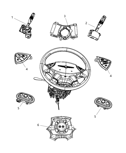 2008 Chrysler Pacifica Switches - Steering Column & Wheel Diagram