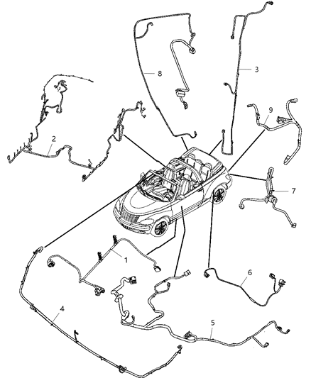 2008 Chrysler PT Cruiser Wiring Deck Lid Diagram for 4795668AA