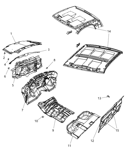 2010 Dodge Ram 2500 Insulation Dash Panel Diagram for 55361481AB