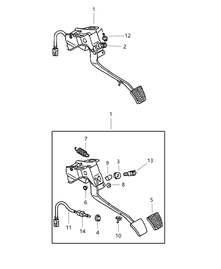 2002 Chrysler Sebring Switch Console Diagram for MR307093