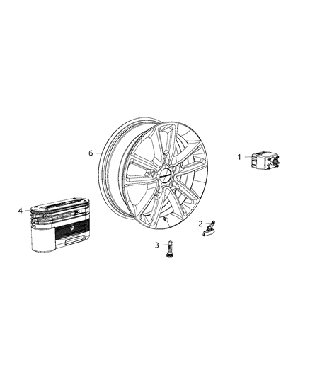 2017 Dodge Grand Caravan Module, Tire Sensor & Pressure Diagram