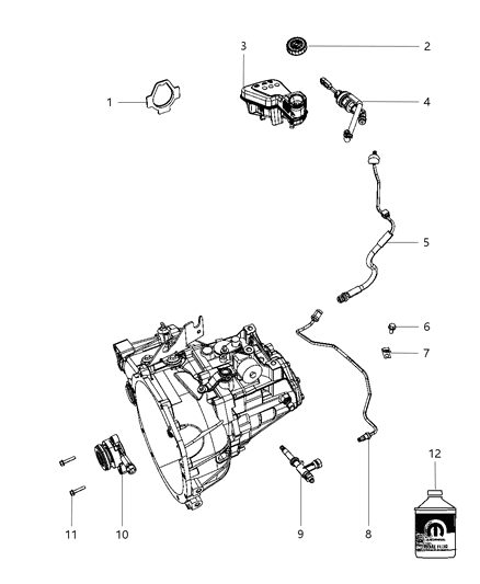 2012 Chrysler 200 Adapter Clutch Slave Cylinder Lower Diagram for 5106032AA