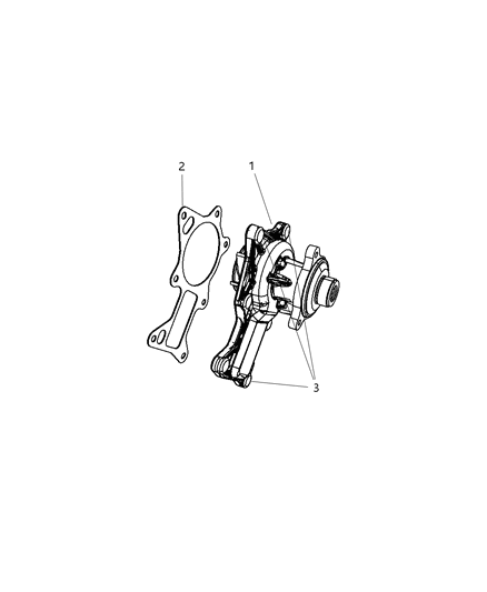 2008 Jeep Wrangler Water Pump & Related Parts Diagram 2 - Thumbnail