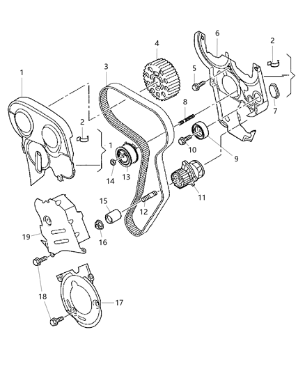 2008 Dodge Avenger Nut Hexagon Flange M8 Diagram for 68041168AA