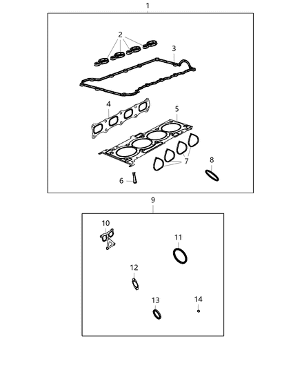 2019 Jeep Compass Valve Cover Seal Diagram for 5047753AB