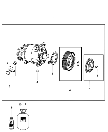 2014 Dodge Dart Compressor Diagram for 68193949AA