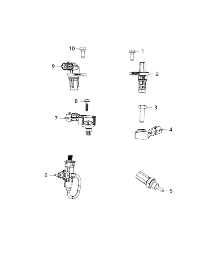 2018 Jeep Compass Sensors, Engine Compartment Diagram 1 - Thumbnail