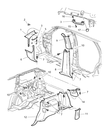 2000 Dodge Durango Pull Handle, Camel/Tan, Front Diagram for 5DX76RK5AC