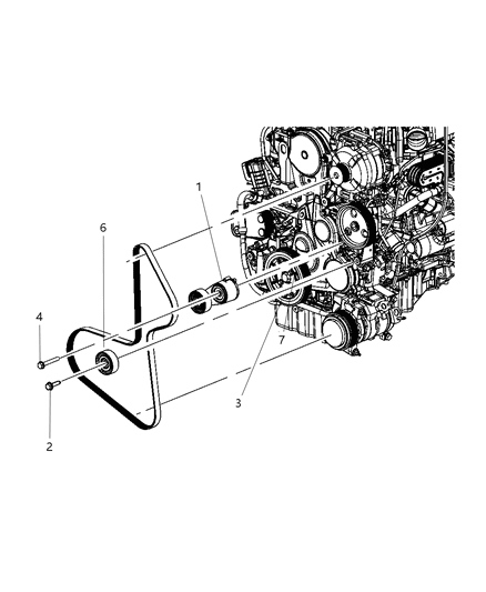 2008 Dodge Grand Caravan Pulley & Related Parts Diagram 1 - Thumbnail