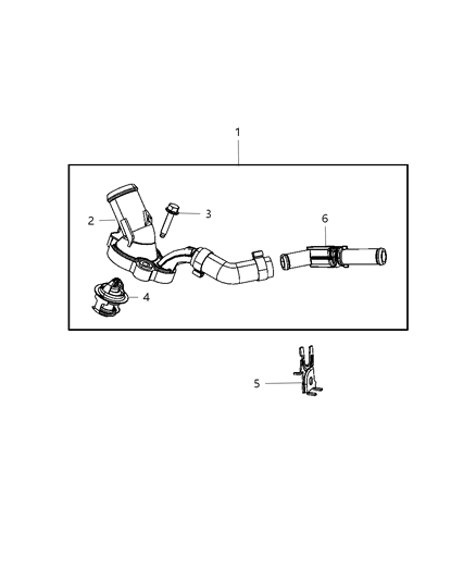 2008 Dodge Magnum Thermostat & Related Parts Diagram 2 - Thumbnail