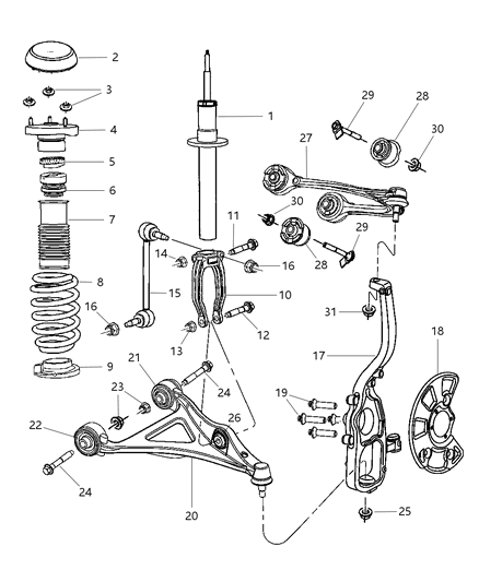 2007 Chrysler 300 Knuckle, Front Passenger Side Diagram for 4895710AB