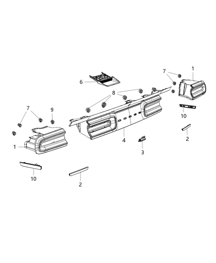 2016 Dodge Challenger Lamp Tail Stop Backup Diagram for 68195784AF