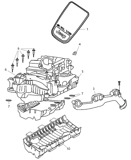 2006 Jeep Commander Manifolds - Intake & Exhaust Diagram 4 - Thumbnail