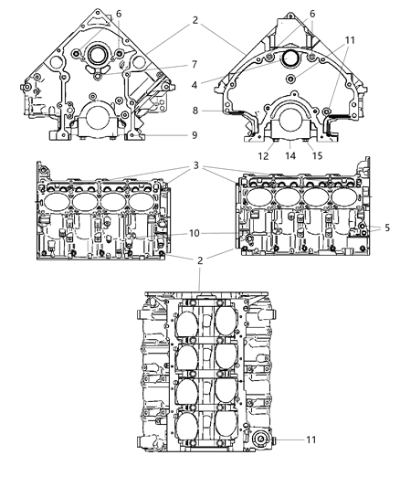 2008 Dodge Magnum Cylinder Block & Hardware Diagram 3 - Thumbnail