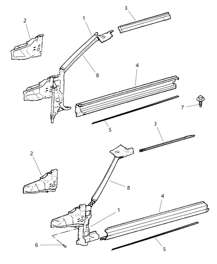 1997 Jeep Cherokee Aperture Panel - Panels, Body Side Diagram 2 - Thumbnail