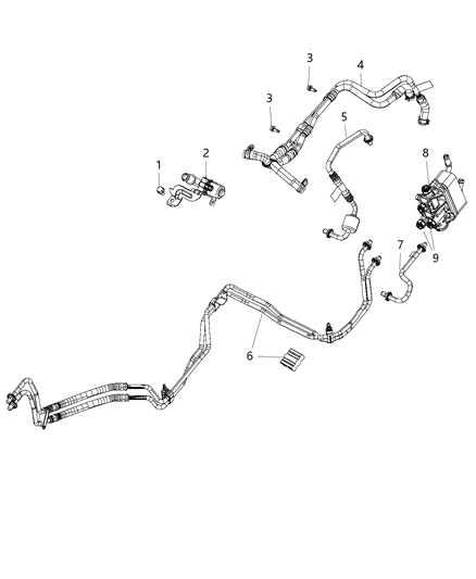 2017 Jeep Grand Cherokee Valve Coolant 3 Way Diagram for 68252075AA