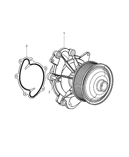 2008 Jeep Grand Cherokee Water Pump & Related Parts Diagram 1 - Thumbnail