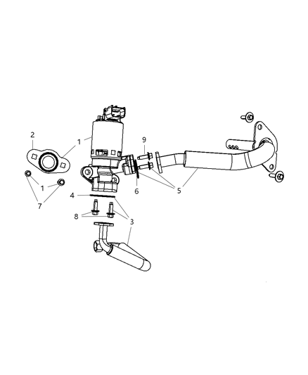 2009 Chrysler Sebring EGR Valve & Related Diagram 1 - Thumbnail