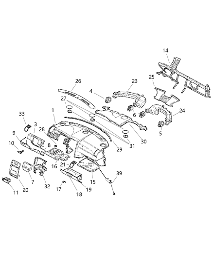 2006 Chrysler 300 Cover Steering Column Diagram for 1DE80BD1AA