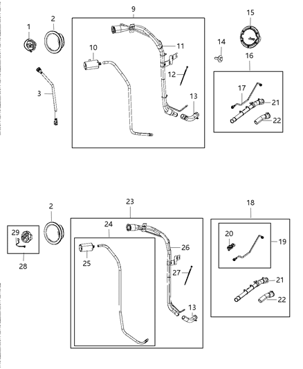 2016 Jeep Wrangler Detector Evaporative System Integrity Module Diagram for 4861962AB
