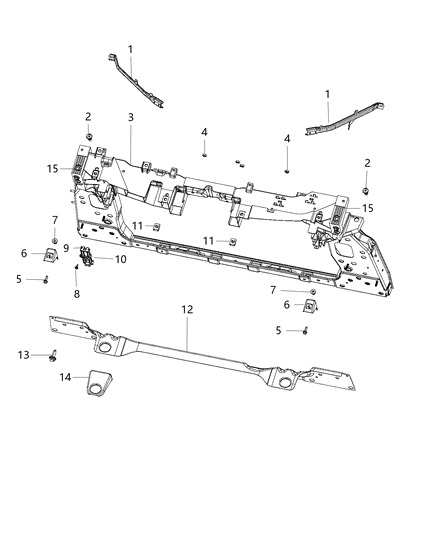 2020 Jeep Compass Lower Tie Bar, Front Diagram for 68244412AB